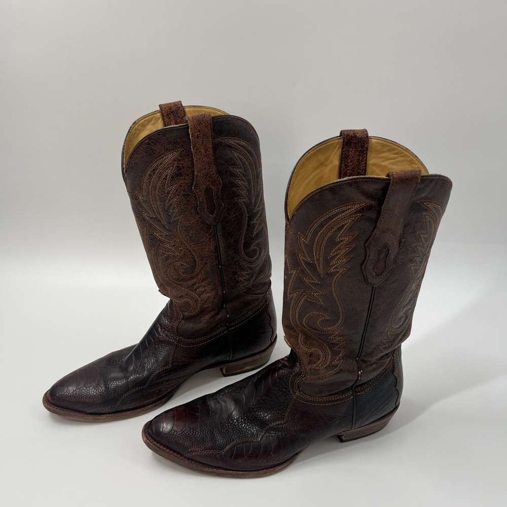 Mens Corral Brown Ostrich Western Cowboy Boots